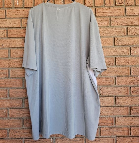 Reebok Men's Gray and White Striped Hydromove Athletic T-Shirt 3XL - Picture 2 of 8